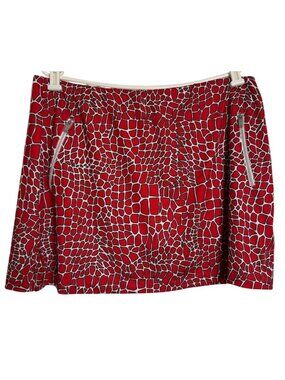 Tail Golf Delma 16” Skort Size XL Exotic Reptile NWT Red White